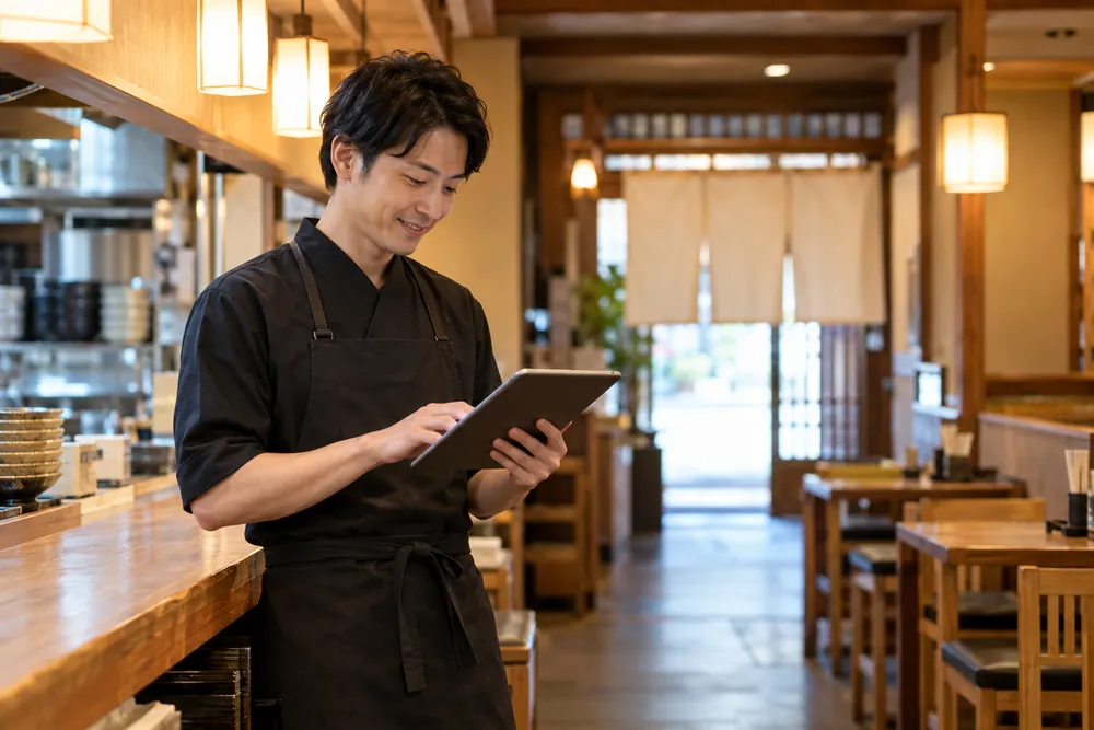 開店前にシフトを確認する店長